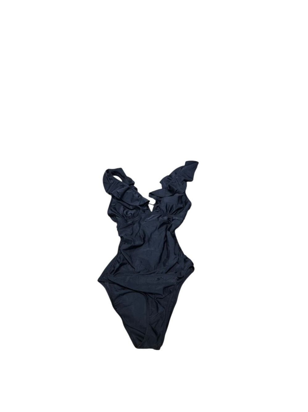 CUPSHE Multi Ruffled Straps Solid Color V-Neck Swimsuit Size Small - Picture 4 of 10